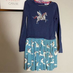 Mini Boden Unicorn long sleeve cotton Dress 11-12Y